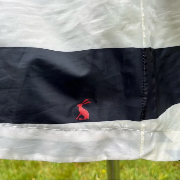 JOULES Right as Rain French Navy Stripe Golightly Raincoat Size 6 Packable - Picture 11 of 16